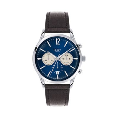 Men's 'Knightsbridge' black leather watch hl41-cs-0039